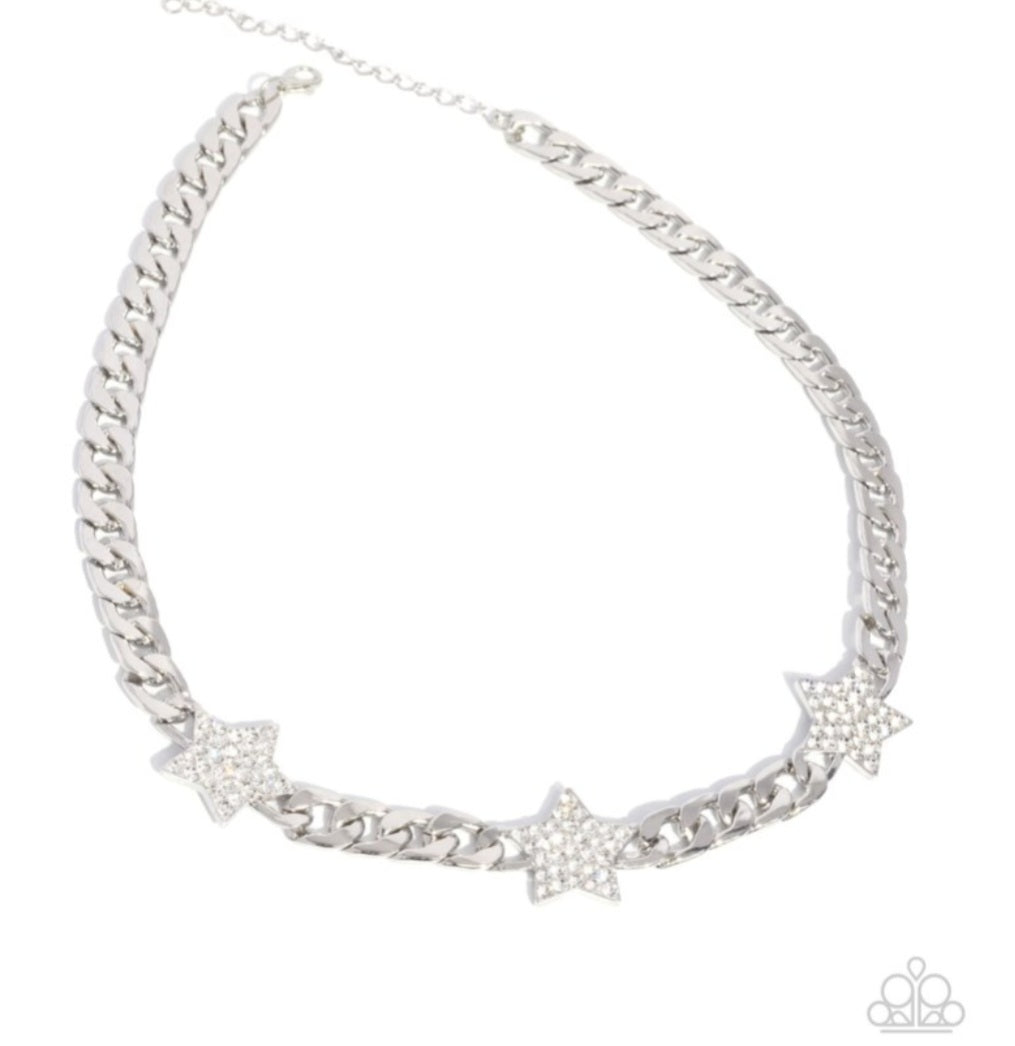 Uncle Sam Stars - Silver Necklace