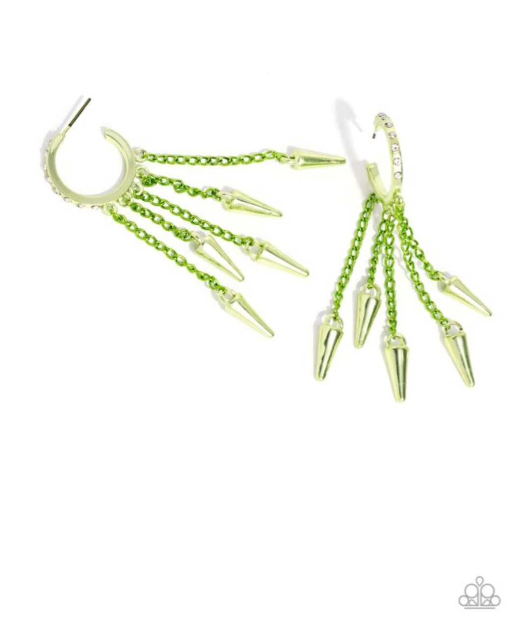 Piquant Punk- Green Earrings