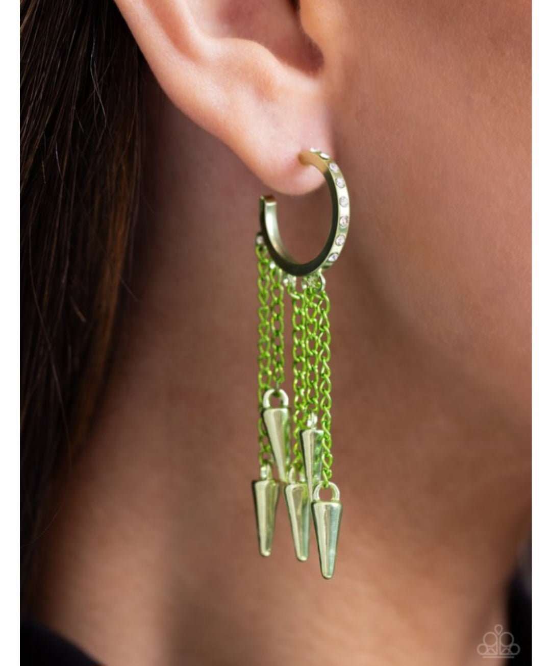 Piquant Punk- Green Earrings