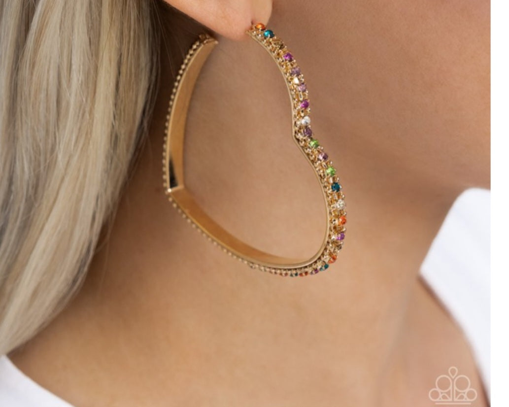 Halftime Hearts- Multi Earrings