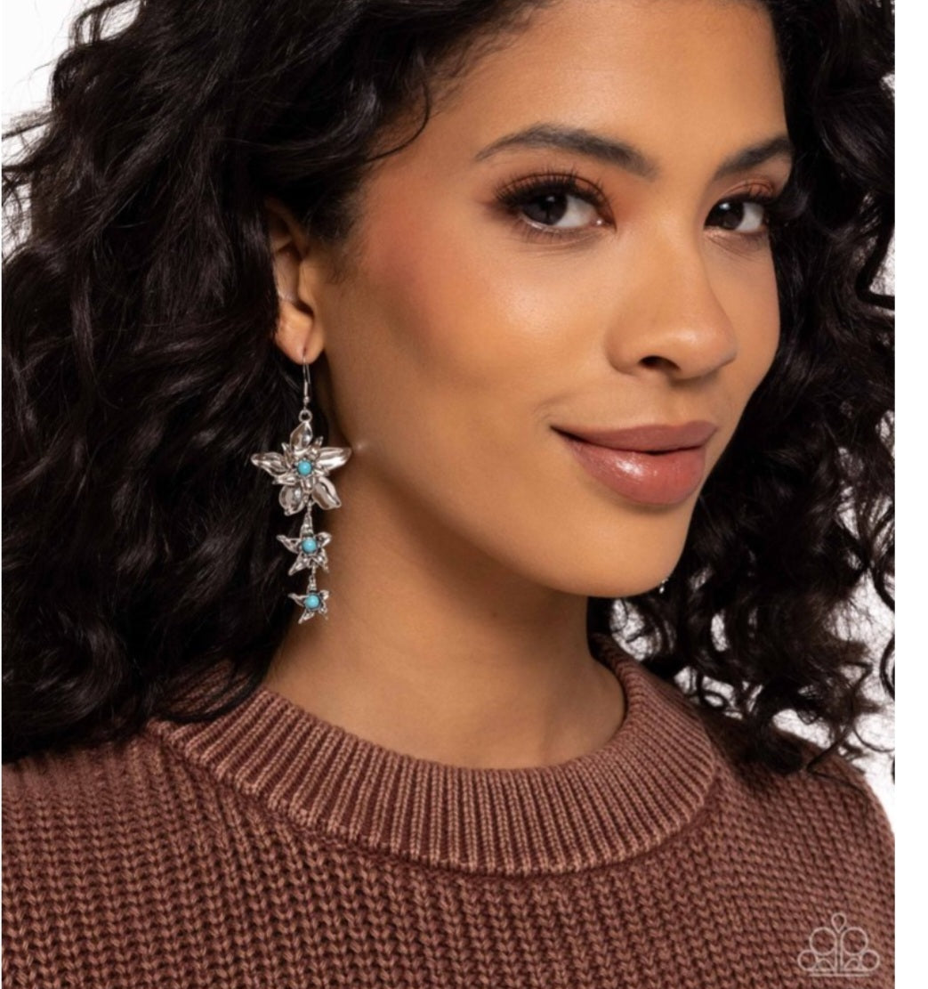 Tapered Tiers- Blue Earrings