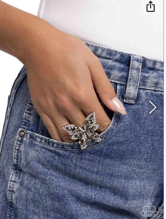 Fluttering Feeling- Silver Butterfly Ring