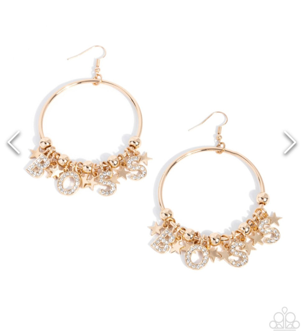 Boss Level- Gold Earrings
