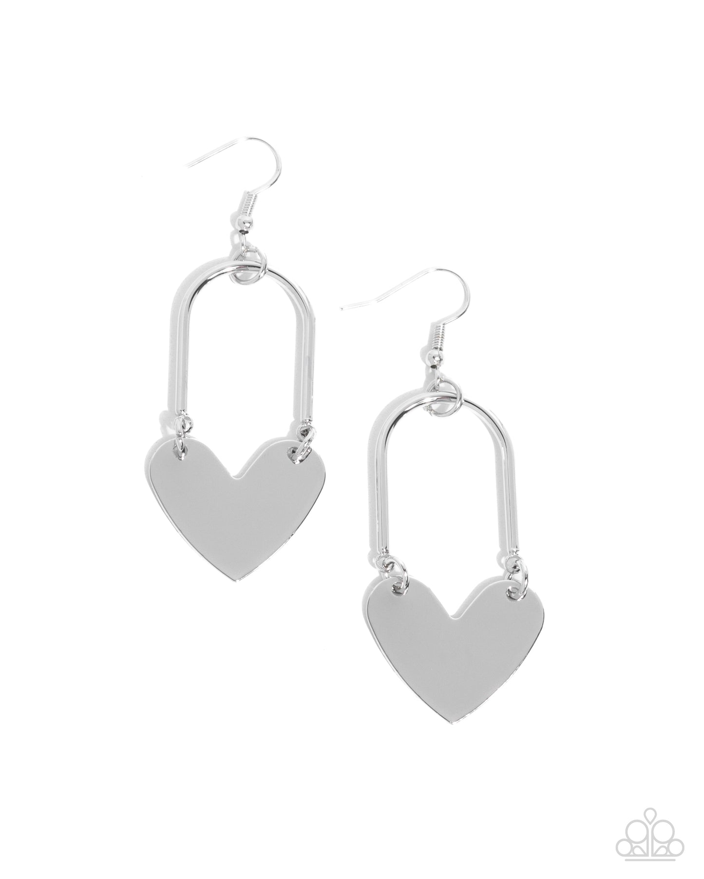 Lady Locket- Silver Heart Earrings