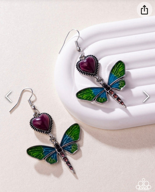 Dragonfly Devotion- Purple Earrings