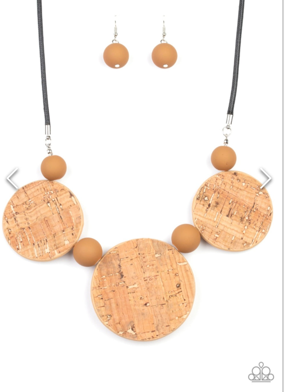 Pop the Cork- Brown Necklace
