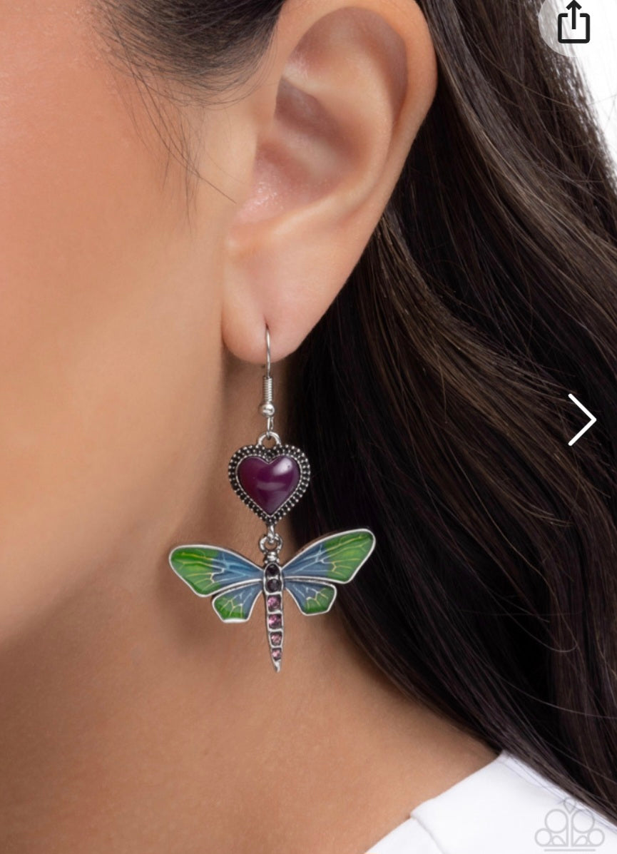Dragonfly Devotion- Purple Earrings