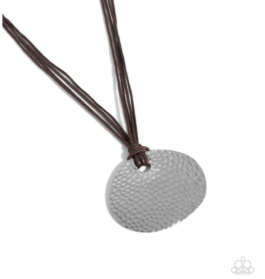 Rural Reflex -Brown & Silver Necklace