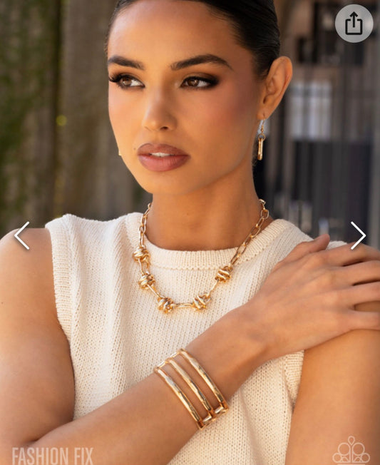 Magnificent Musings- Fashion Fix set- Necklace and Bracelet Gold