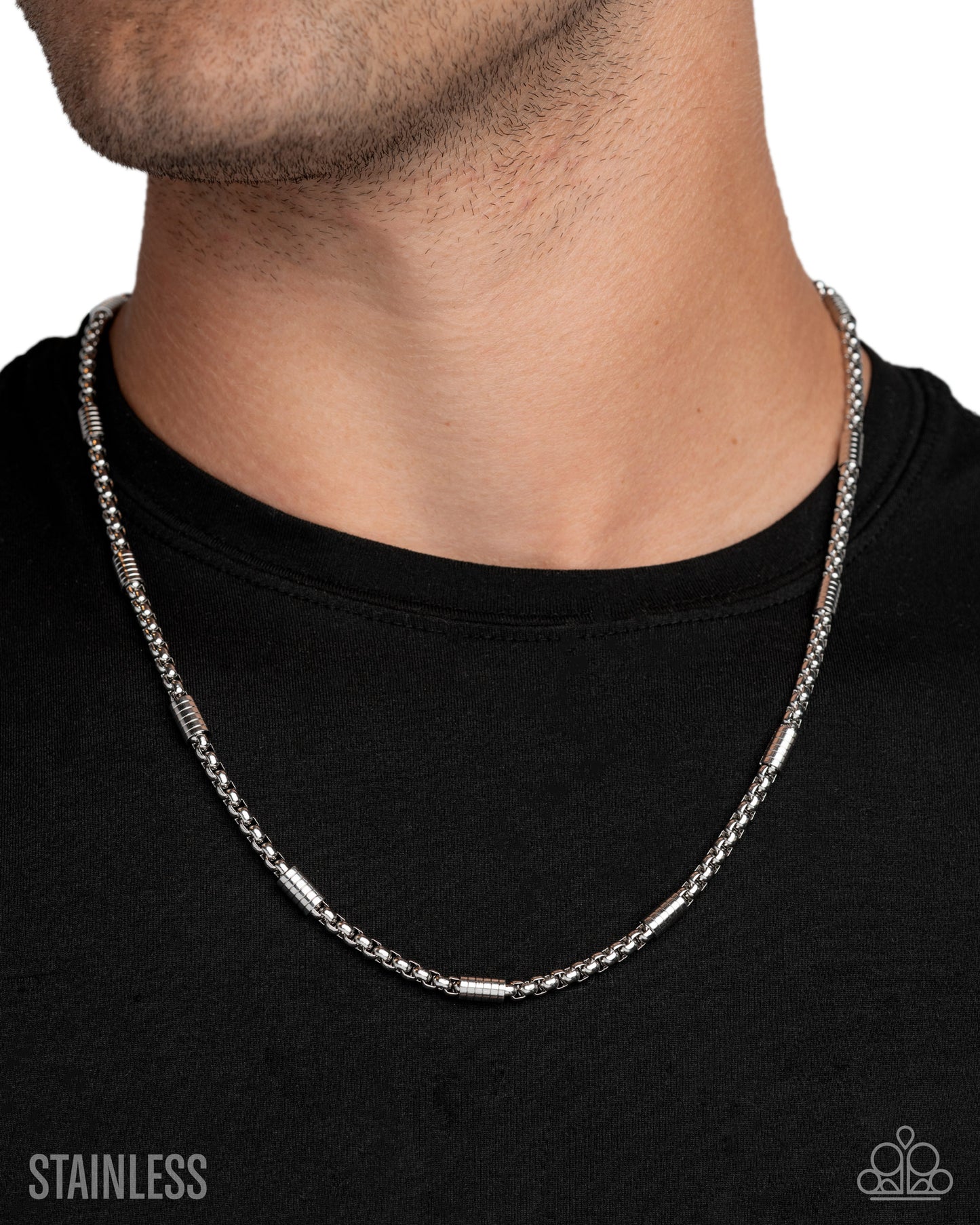 Barricade Bravado- Silver Unisex Necklace and Bracelet