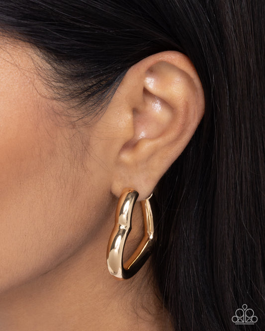 Local Attraction- Gold heart Earrings