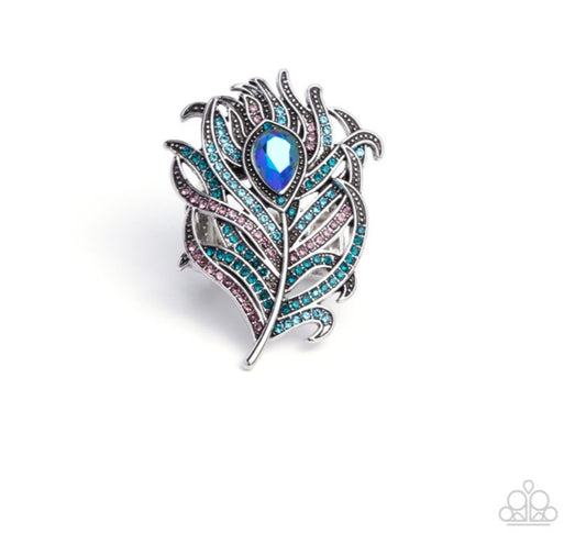 Polished Peacock- Blue Ring