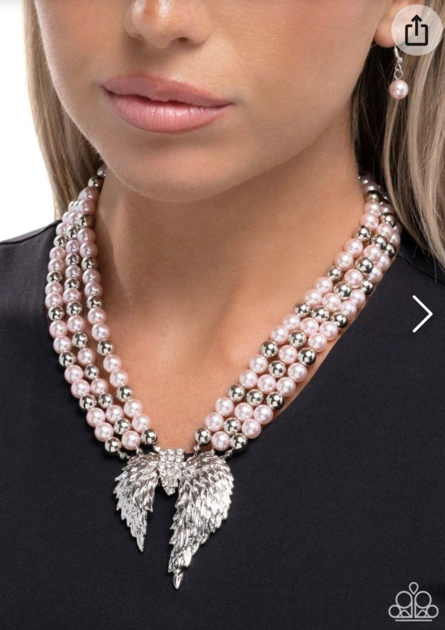 Angelic Ardor- Pink Necklace