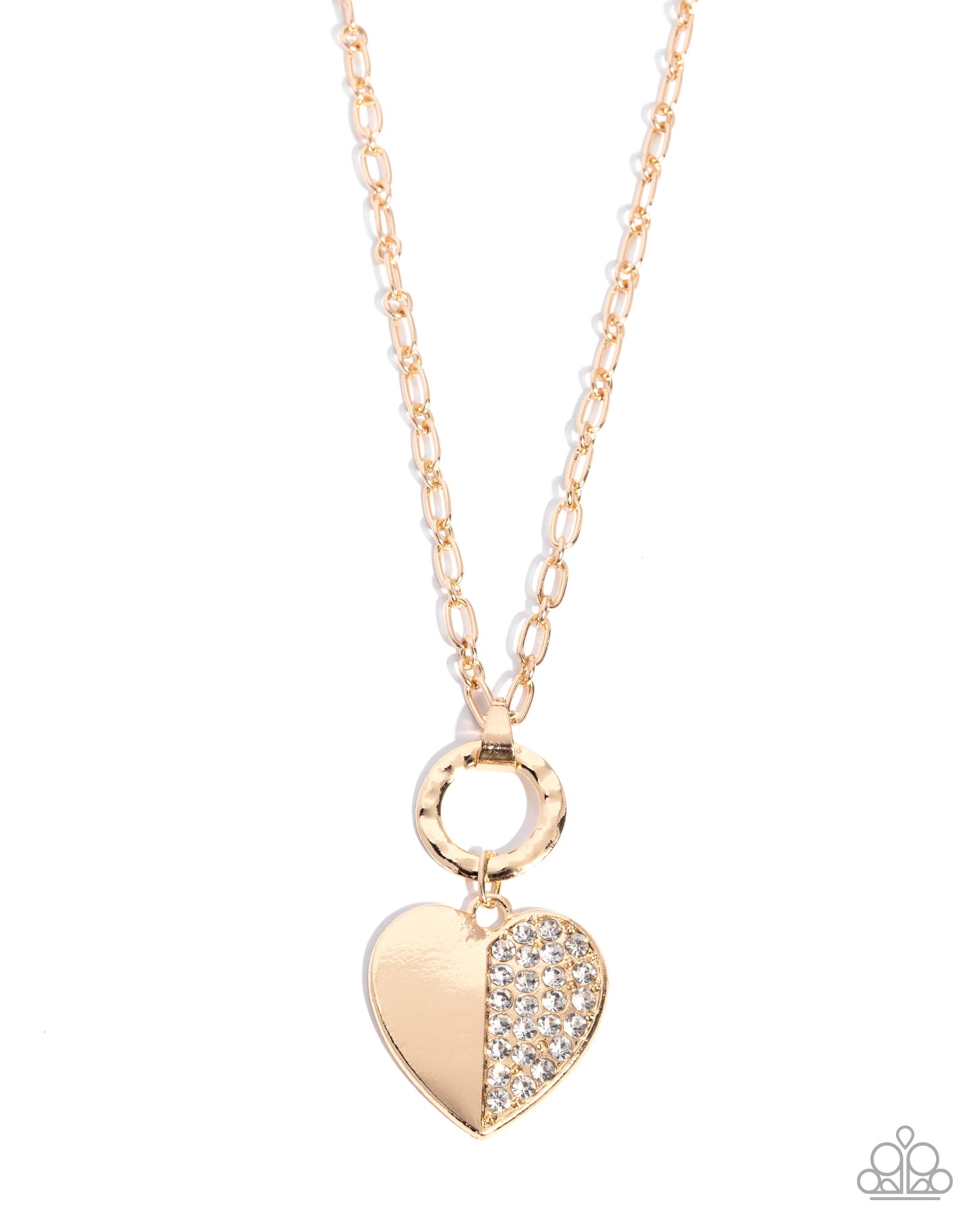 Half- Hearted Hangout- Gold Necklace
