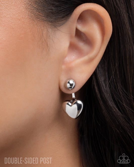 Flirty Finale-Silver Post Earrings