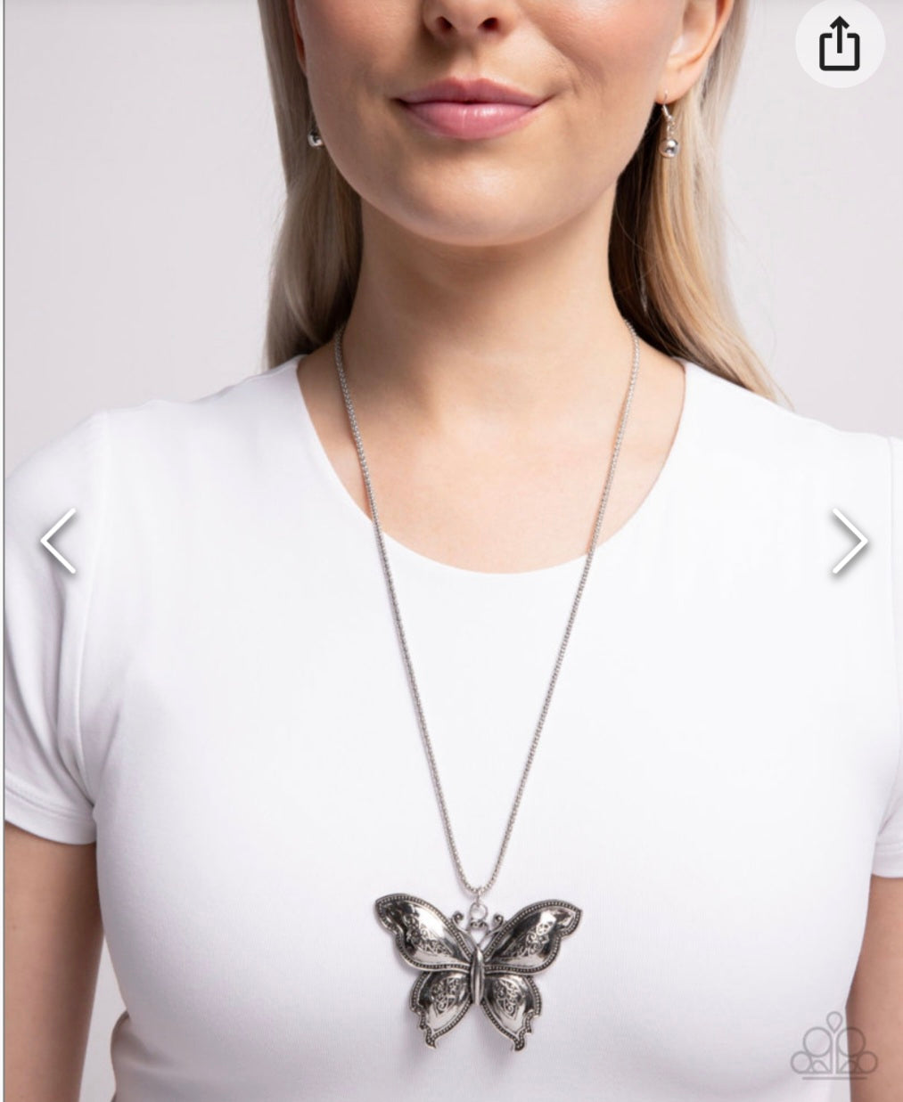 Aerial Attraction- Butterfly Necklace-Silver