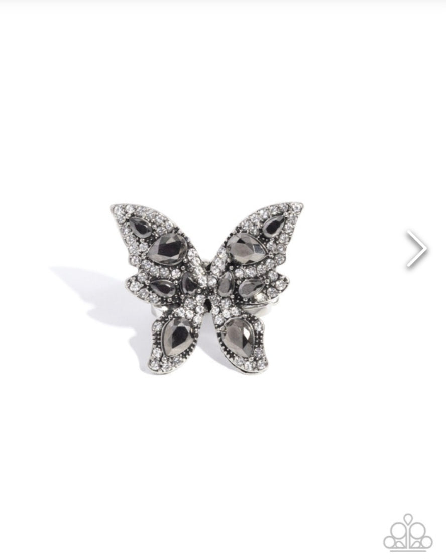Fluttering Feeling- Silver Butterfly Ring