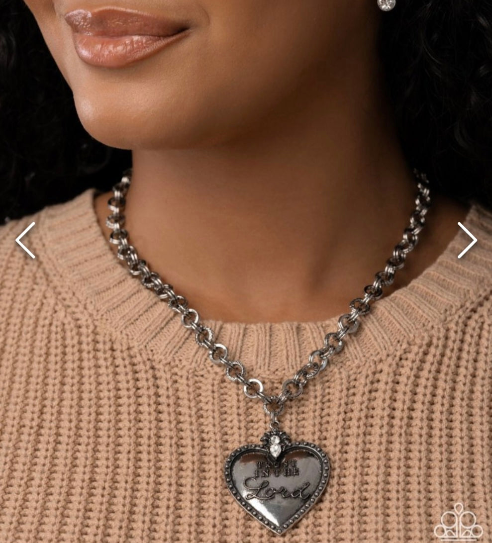 Permanent Proverb- Trust in the Lord Silver Necklace