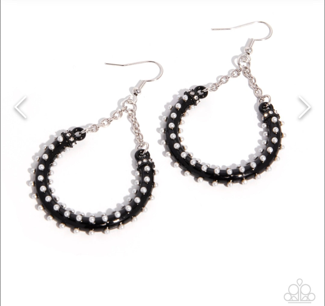 Peaceable Pearls- Black Earrings
