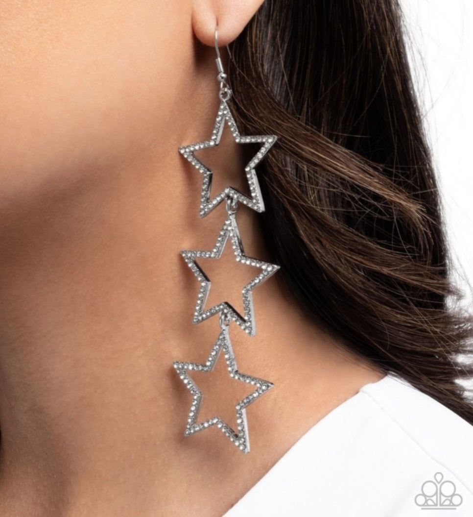 Star Crossed Success- Silver Earrings
