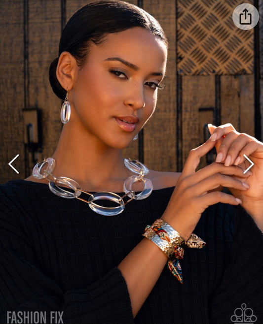Glimpses of Malibu- Fashion Fix Clear Necklace & Bracelet