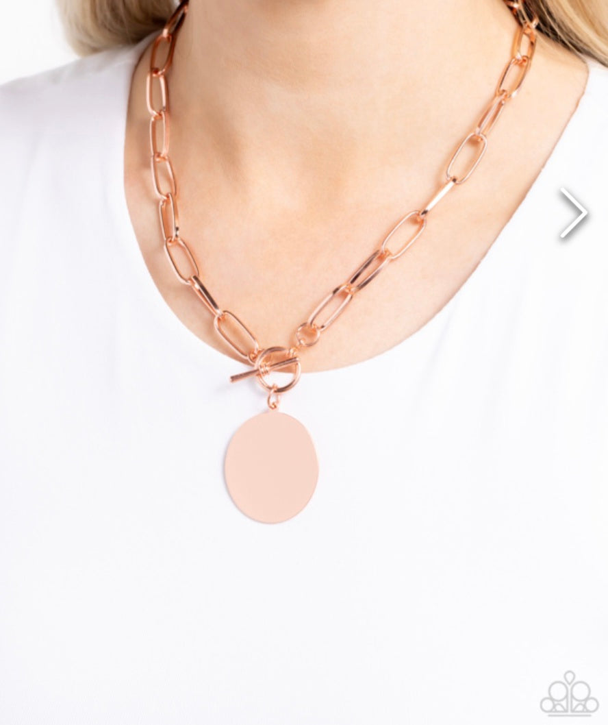 Tag Out- Copper Necklace