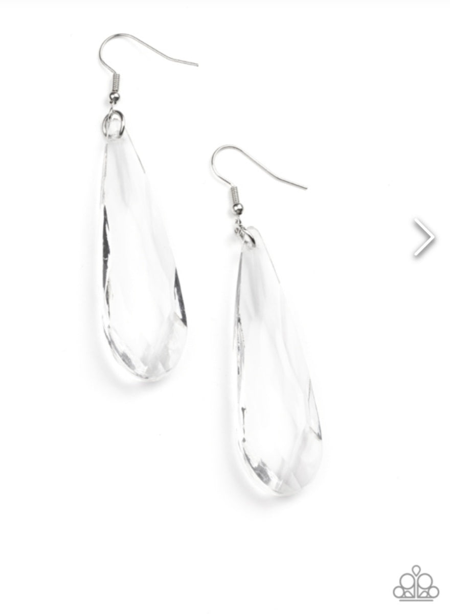 Crystal Crowns- White Earrings