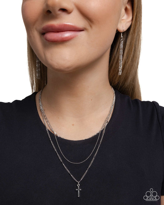 Divine Dedication- Silver Cross Necklace