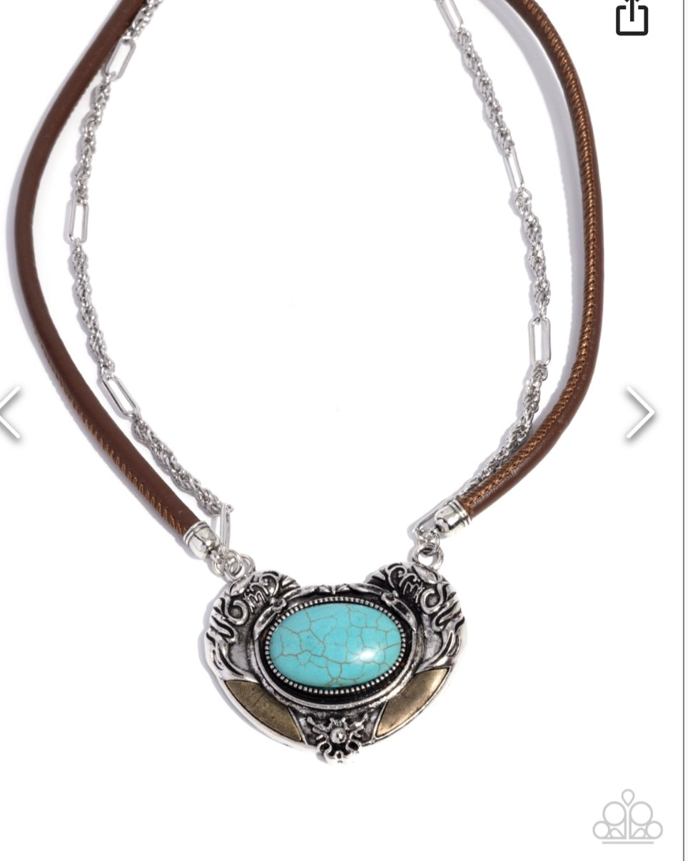 Grounded Gesture- Blue Necklace