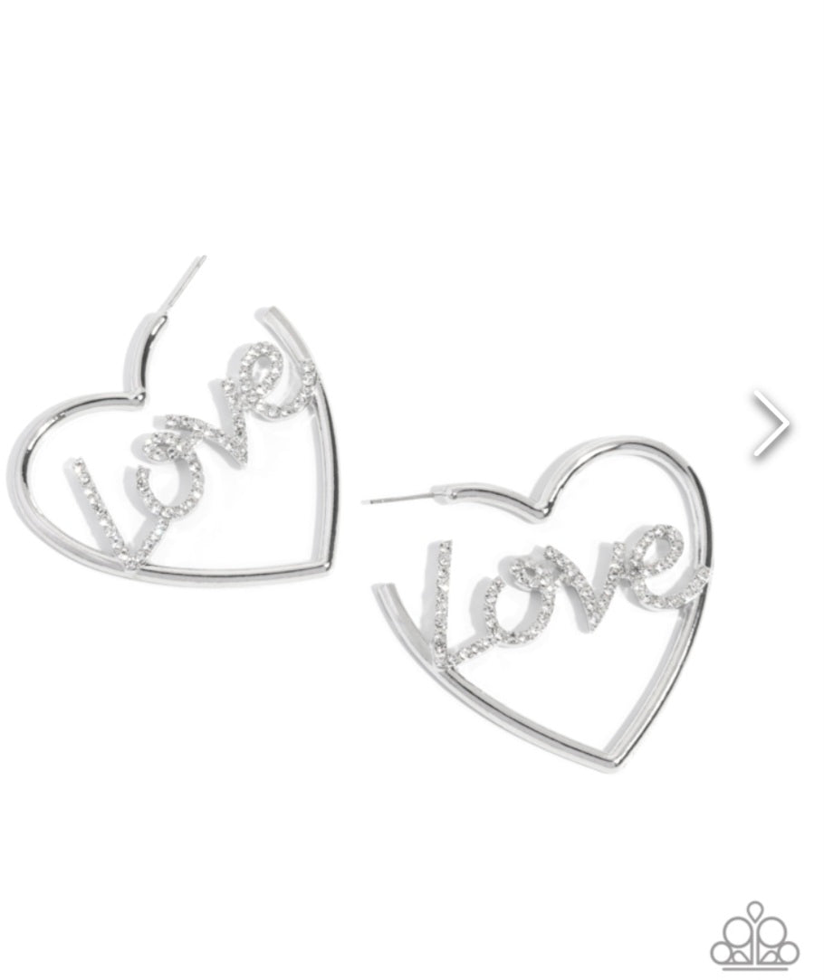 Lovely Cadence- Fashion Fix Silver Heart Earrings