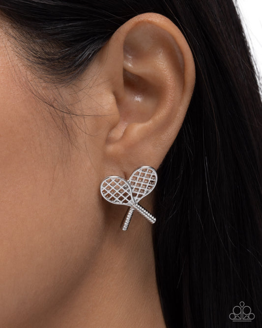 Team Tennis- Silver Earrings