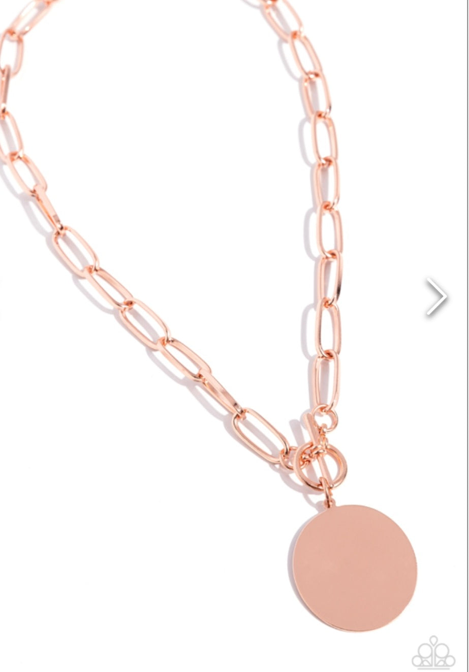 Tag Out- Copper Necklace