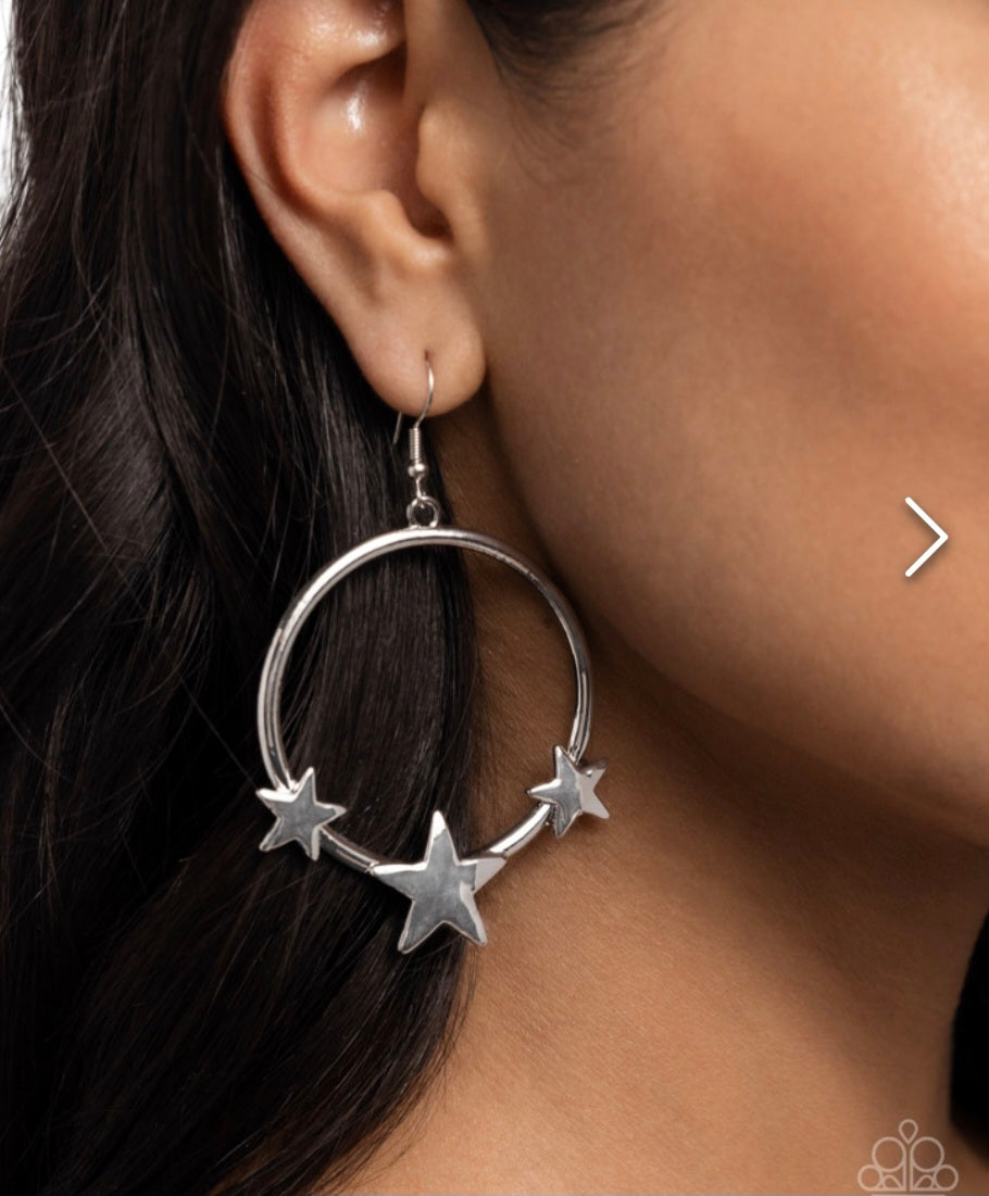 Let Sparkle Ring! Silver Star Earrings