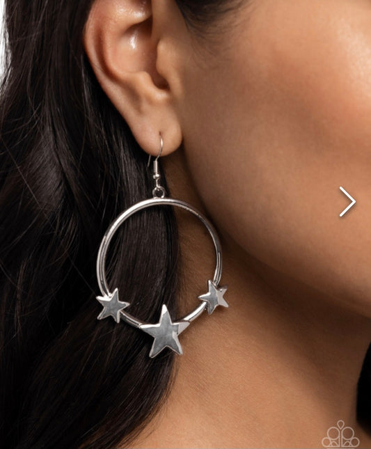 Let Sparkle Ring! Silver Star Earrings