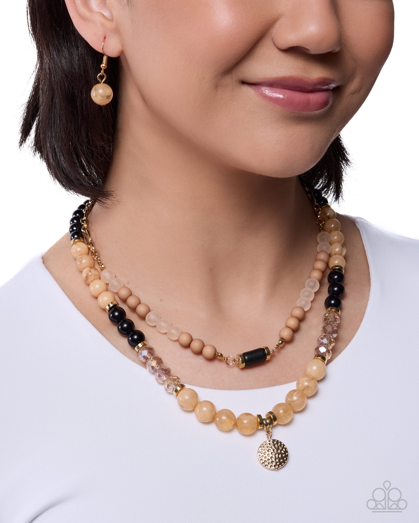 Hammered Habit- Brown Necklace