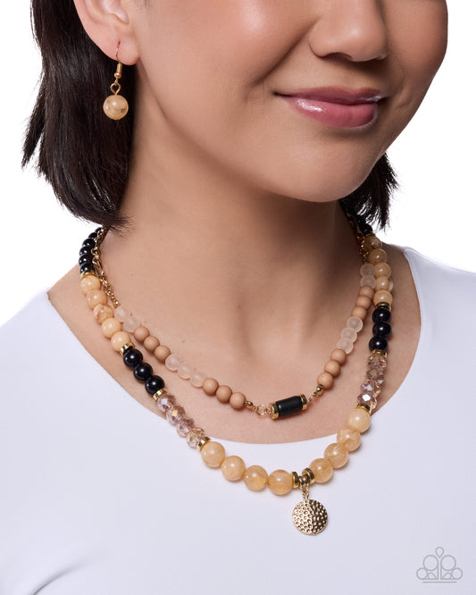Hammered Habit- Brown Necklace