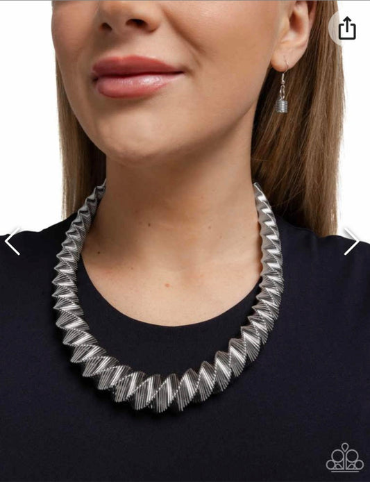 Candescent Coils- Silver Necklace