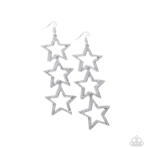 Star Crossed Success- Silver Earrings