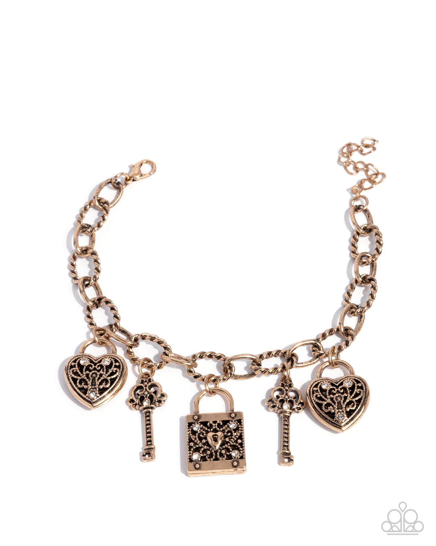 Flirty Filigree-Gold charm Bracelet