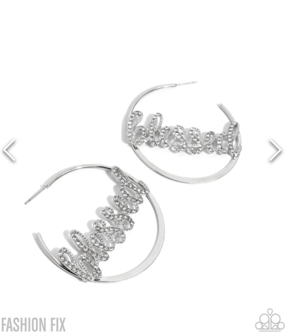 Positive Mantra- White Fashion Fix Blessed Earrings