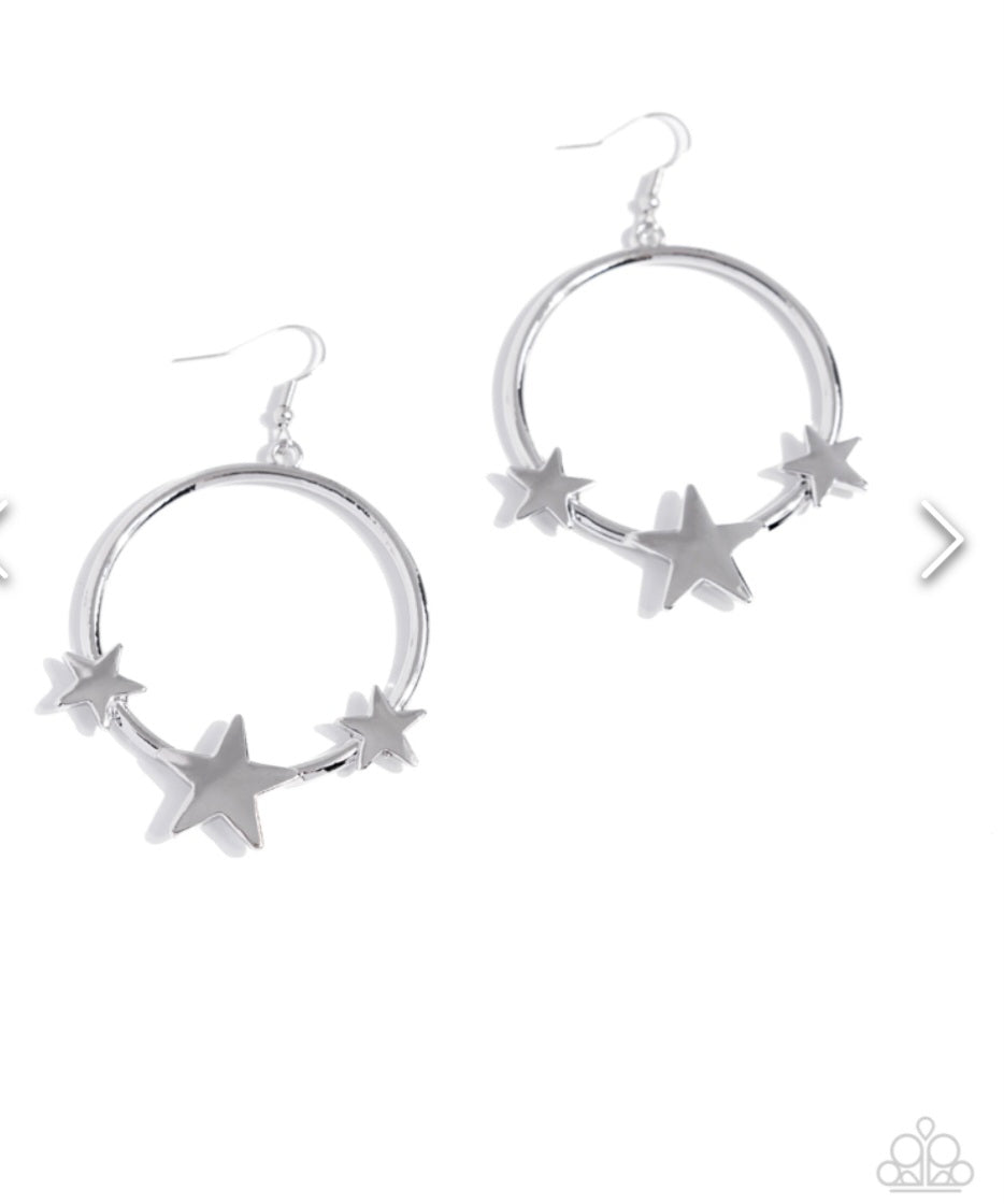 Let Sparkle Ring! Silver Star Earrings