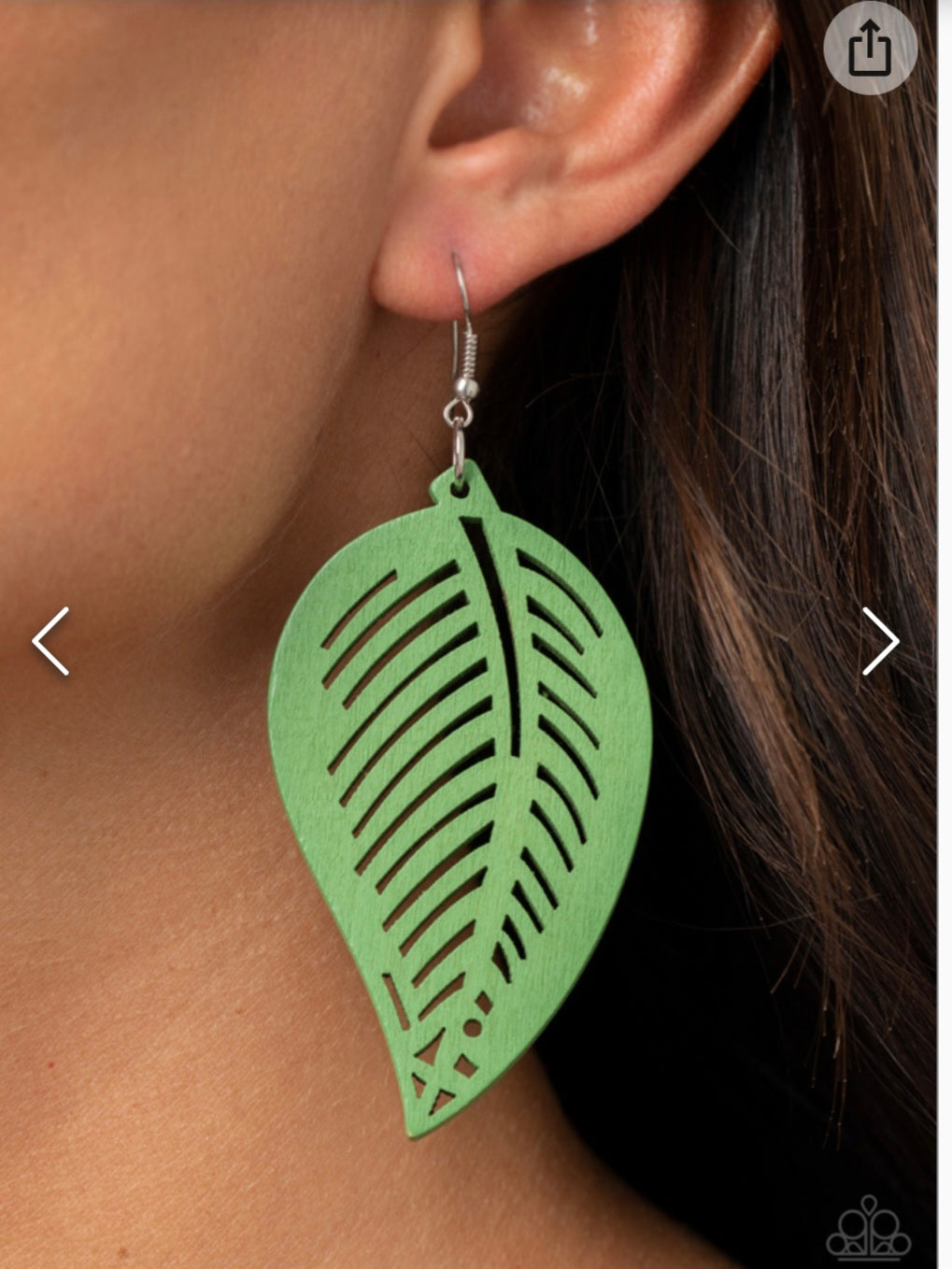 Tropical Foliage- Green Earrings