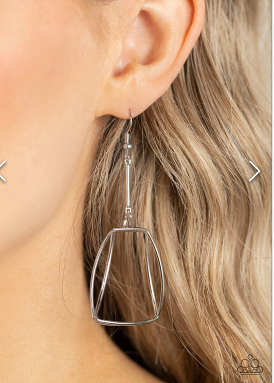 Trapezoidal Transcendence- Silver Earrings