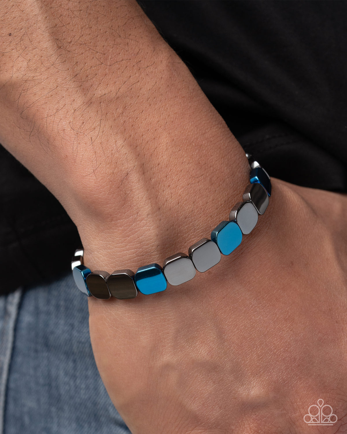 Powerful Pattern- Men's Blue Bracelet