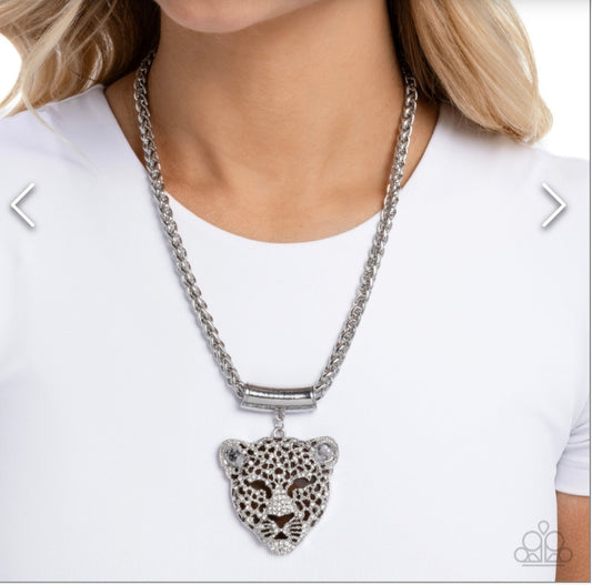 Leopard Necklace- Black & Silver