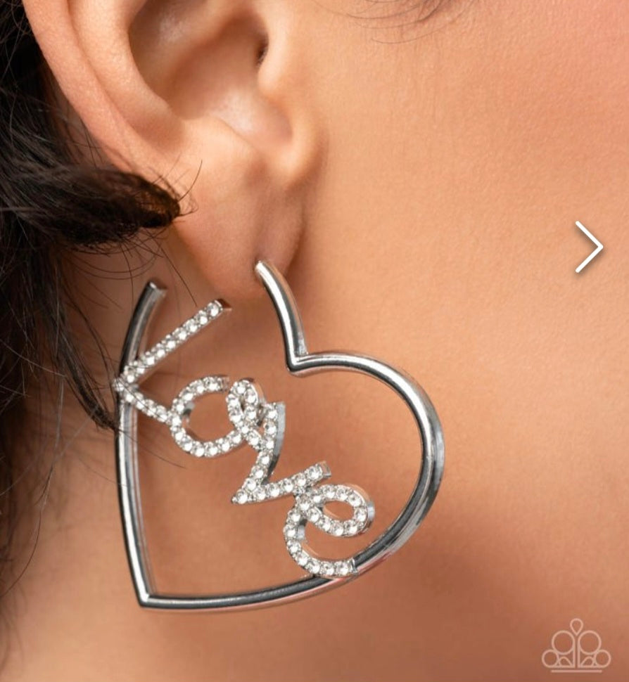 Lovely Cadence- Fashion Fix Silver Heart Earrings
