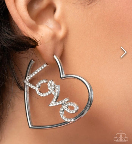 Lovely Cadence- Fashion Fix Silver Heart Earrings