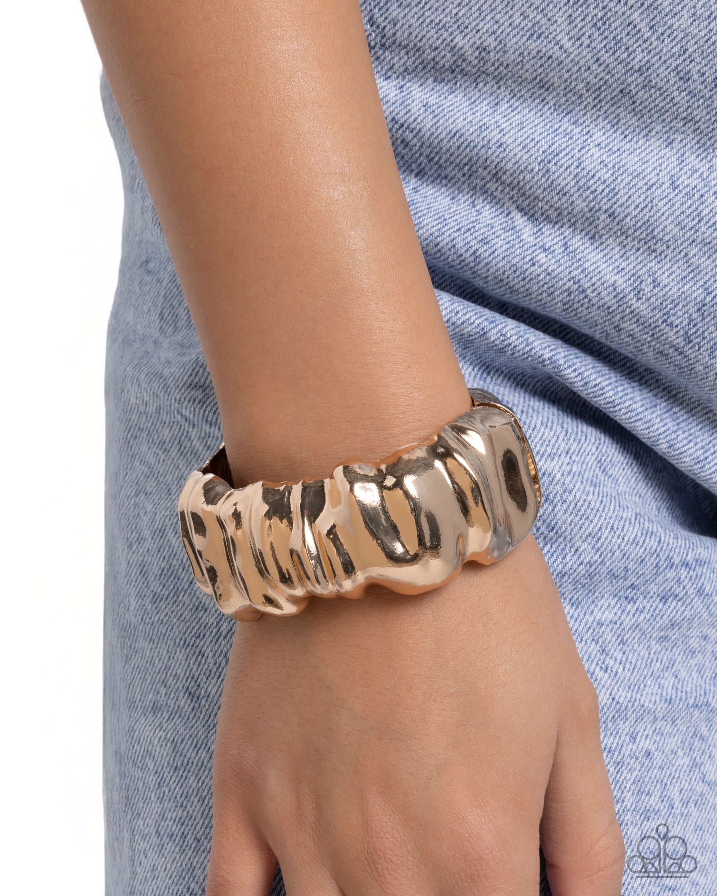 Warped Wheelhouse- Gold Bracelet