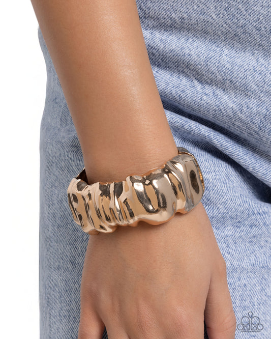 Warped Wheelhouse- Gold Bracelet