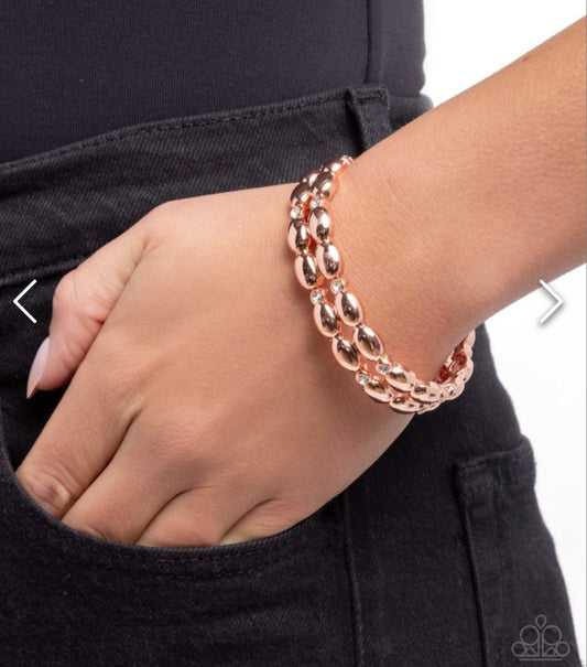 Stacked Statement- Copper Bracelet